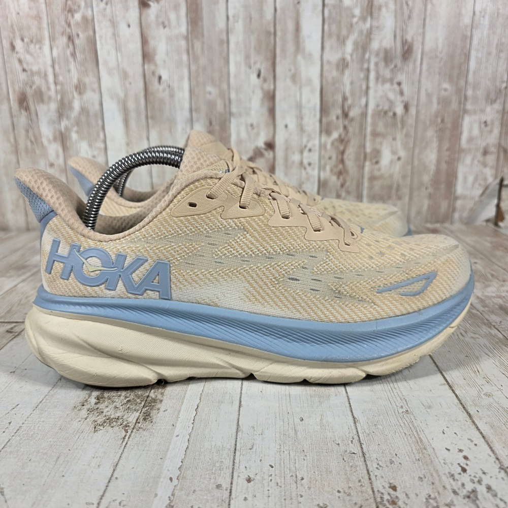 Hoka Clifton 9 Mens Running Shoes Oat Milk Linen 1127895-OKLB Size 9D